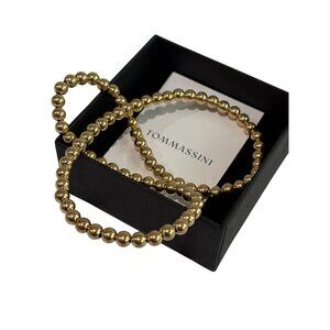 Tommassini 4mm Stretch Beaded Necklace in Gold 14"
